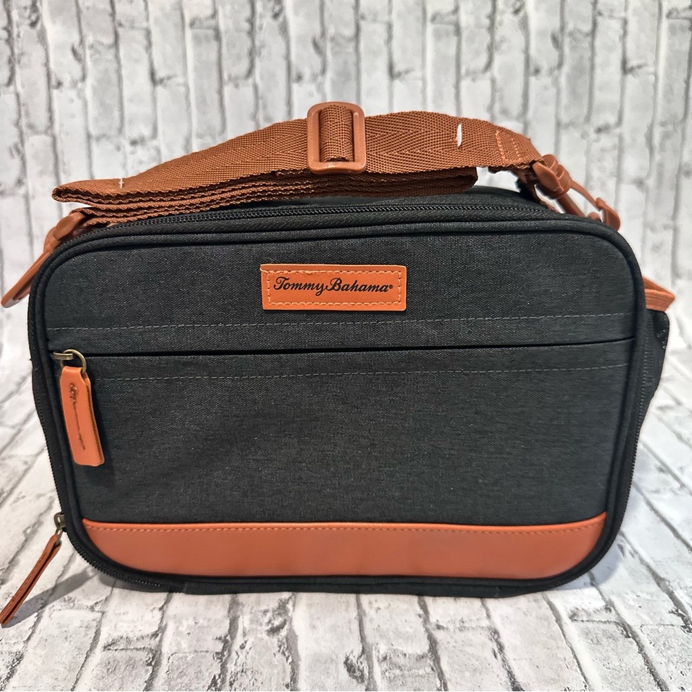 Tommy Bahama Charcoal and Tan Lunch Bag